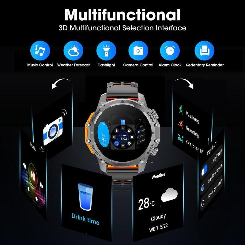 1.52'' HD Men's Smartwatch - Calls, Music Control, Sports Modes - IP68 Waterproof - T'S Amazing Goods