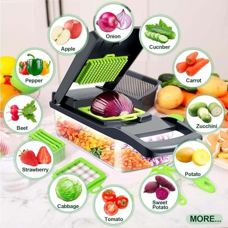 Ultimate 16-In-1 Vegetable Chopper & Slicer Kit - Raggs 2 Riches