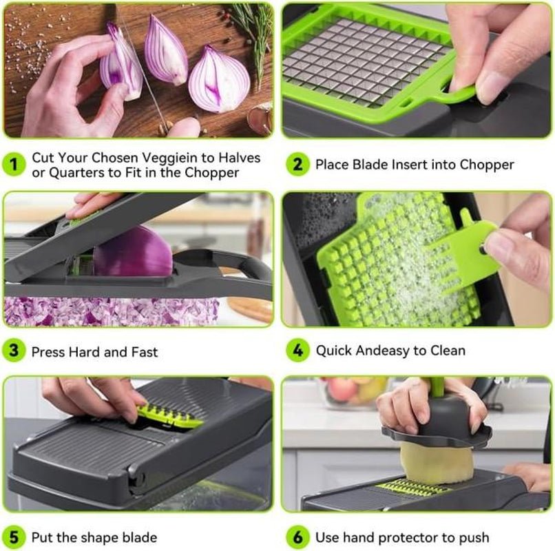 Ultimate 16-In-1 Vegetable Chopper & Slicer Kit - Raggs 2 Riches