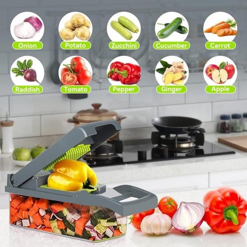 Ultimate 16-In-1 Vegetable Chopper & Slicer Kit - Raggs 2 Riches