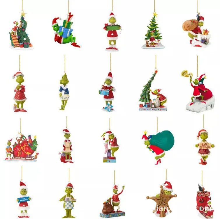 20Pcs Grinch Acrylic Christmas Tree Ornaments - Raggs 2 Riches