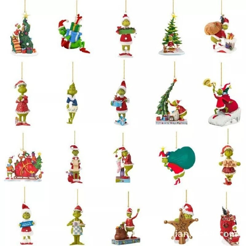 20Pcs Grinch Acrylic Christmas Tree Ornaments - Raggs 2 Riches