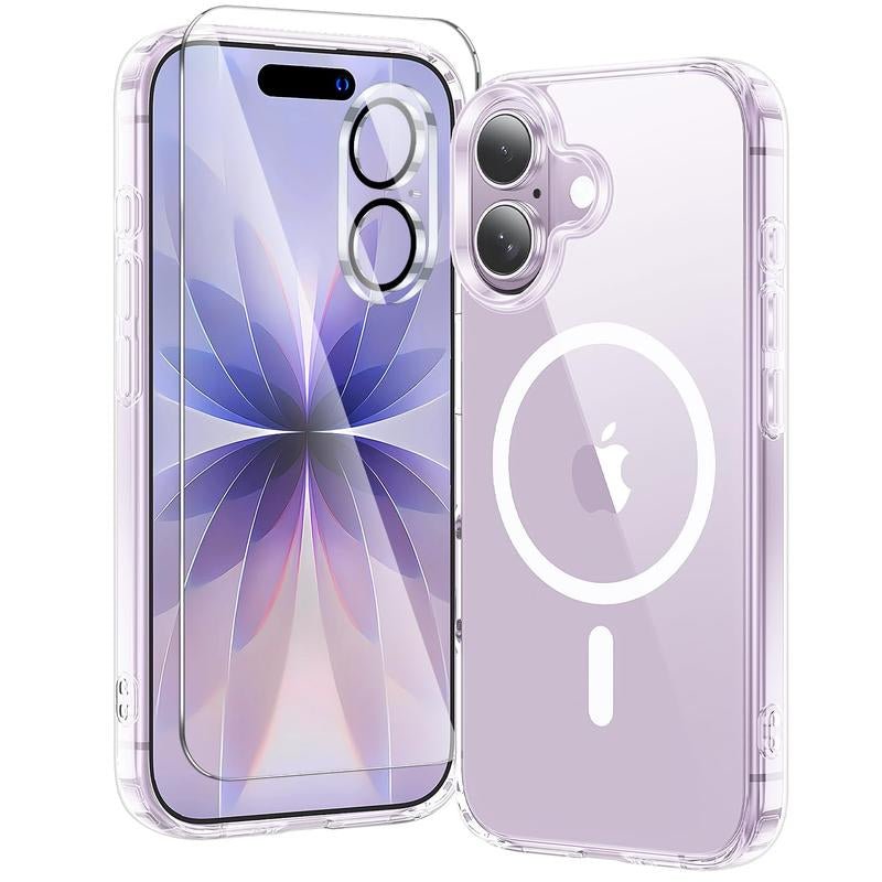 3 in 1 for Iphone 17 Pro Max Case Clear,Fits Magsafe, Not Yellowing, Screen Protector*1 Camera Lens Protector*1, Military - Grade Protection for Phone Cover 6.9 Inch, Black Friday - Raggs 2 Riches