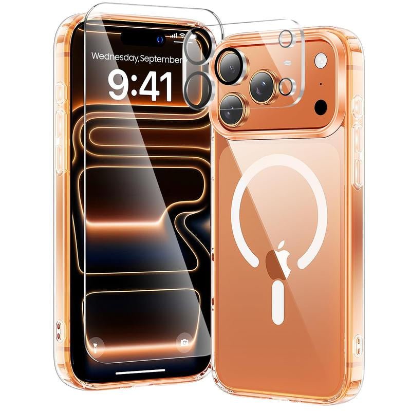 3 in 1 for Iphone 17 Pro Max Case Clear,Fits Magsafe, Not Yellowing, Screen Protector*1 Camera Lens Protector*1, Military - Grade Protection for Phone Cover 6.9 Inch, Black Friday - Raggs 2 Riches