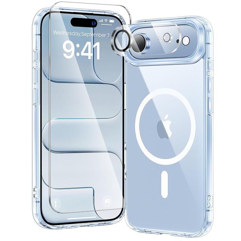 3 in 1 for Iphone 17 Pro Max Case Clear,Fits Magsafe, Not Yellowing, Screen Protector*1 Camera Lens Protector*1, Military - Grade Protection for Phone Cover 6.9 Inch, Black Friday - Raggs 2 Riches