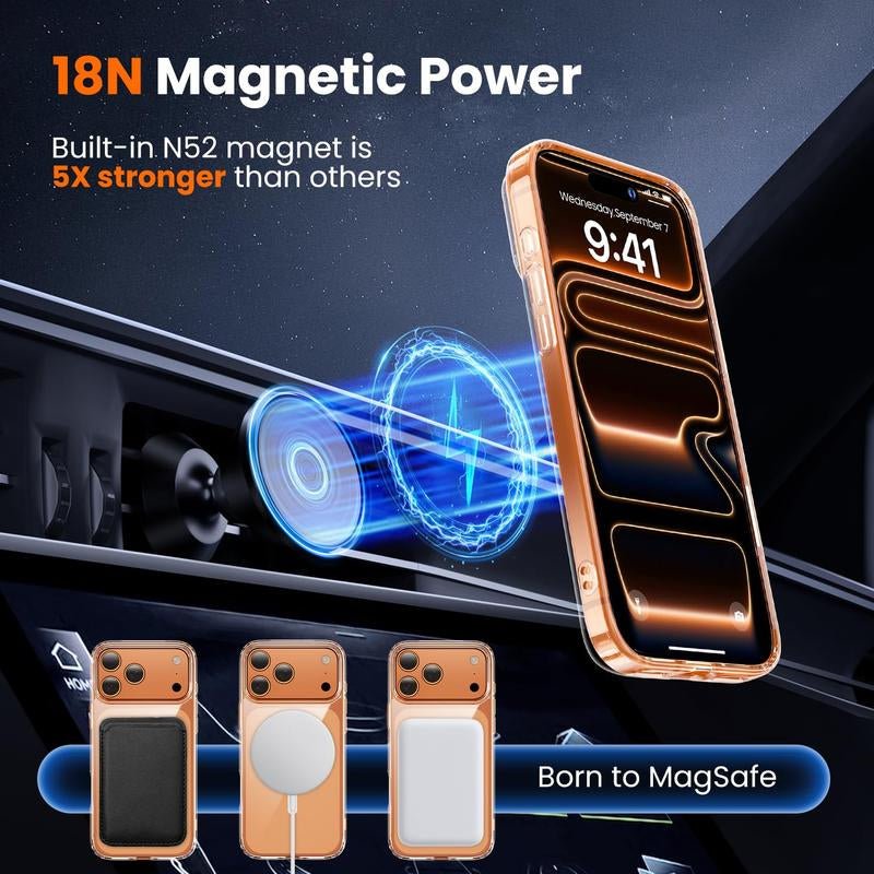 3 in 1 for Iphone 17 Pro Max Case Clear,Fits Magsafe, Not Yellowing, Screen Protector*1 Camera Lens Protector*1, Military - Grade Protection for Phone Cover 6.9 Inch, Black Friday - Raggs 2 Riches