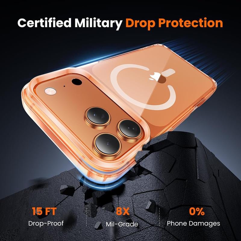 3 in 1 for Iphone 17 Pro Max Case Clear,Fits Magsafe, Not Yellowing, Screen Protector*1 Camera Lens Protector*1, Military - Grade Protection for Phone Cover 6.9 Inch, Black Friday - Raggs 2 Riches