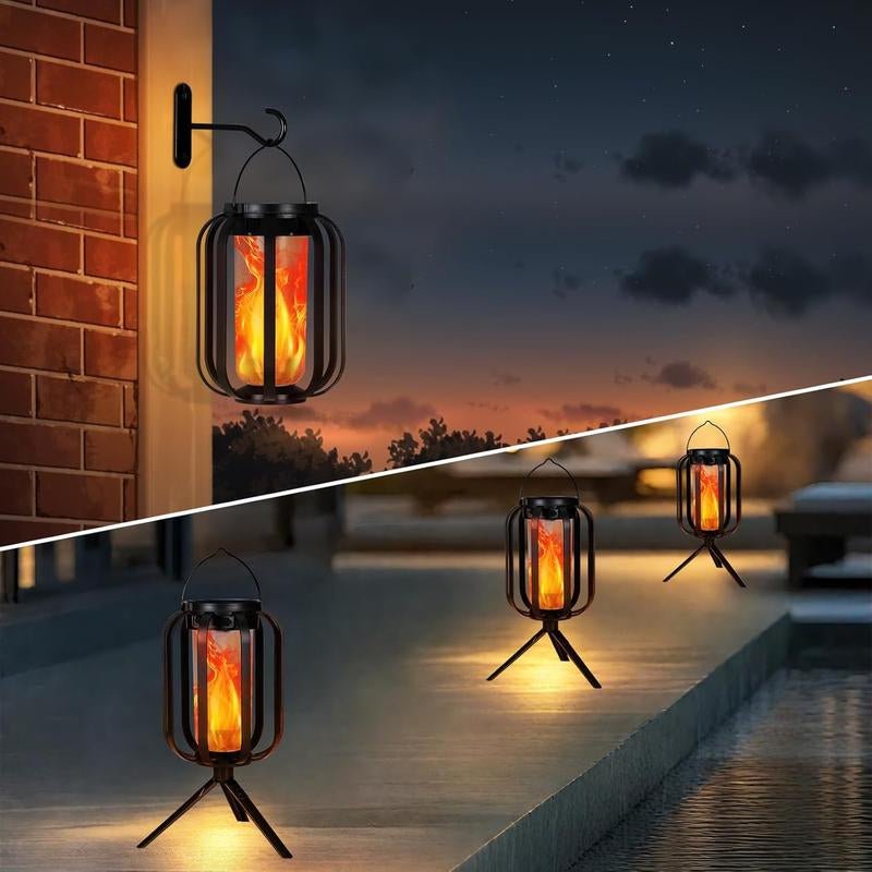 Bougerv Solar Lantern Outdoor Light - Waterproof Flickering Flame Effect, Energy Efficient, 9-Inch - Raggs 2 Riches