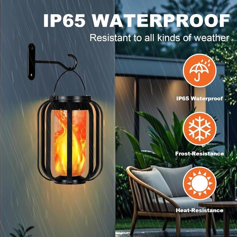 Bougerv Solar Lantern Outdoor Light - Waterproof Flickering Flame Effect, Energy Efficient, 9-Inch - Raggs 2 Riches