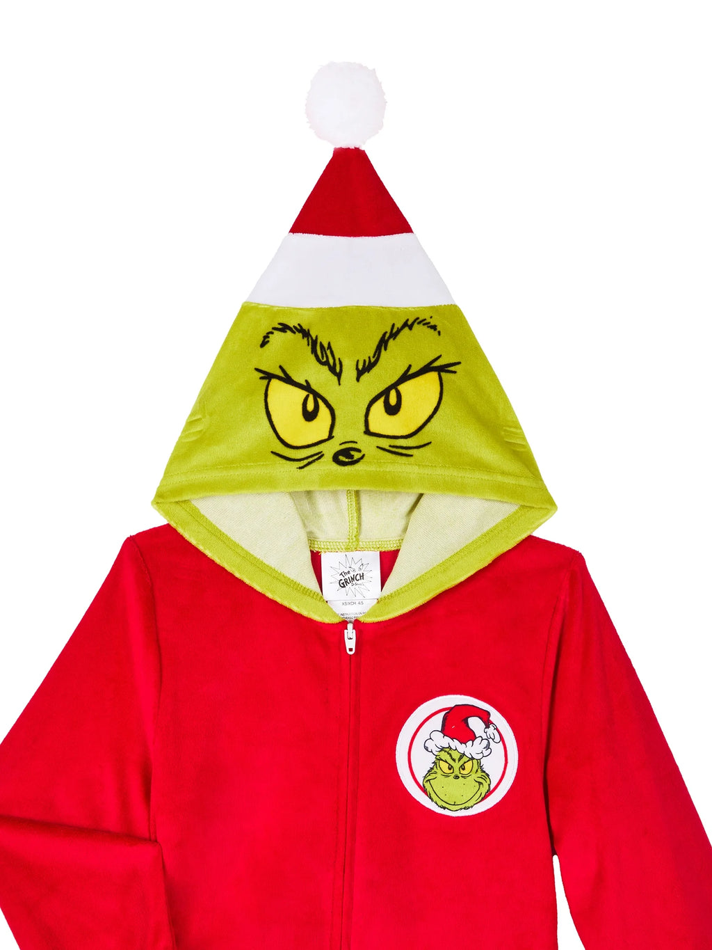 Grinch Boys Hooded Union Suit Pajama, Sizes 4-12
