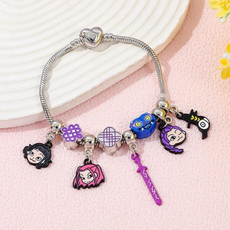 Kpop Demon Hunters Charm Bracelet - Cute Anime Jewelry Gift for Christmas - Raggs 2 Riches