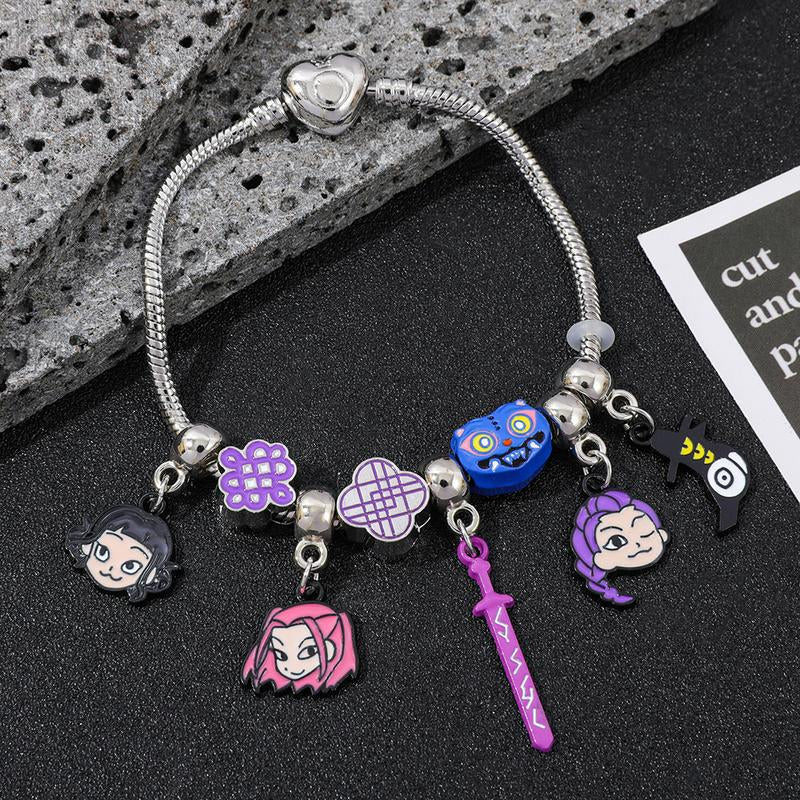 Kpop Demon Hunters Charm Bracelet - Cute Anime Jewelry Gift for Christmas - Raggs 2 Riches