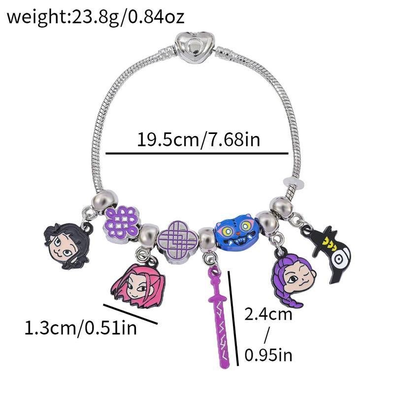 Kpop Demon Hunters Charm Bracelet - Cute Anime Jewelry Gift for Christmas - Raggs 2 Riches