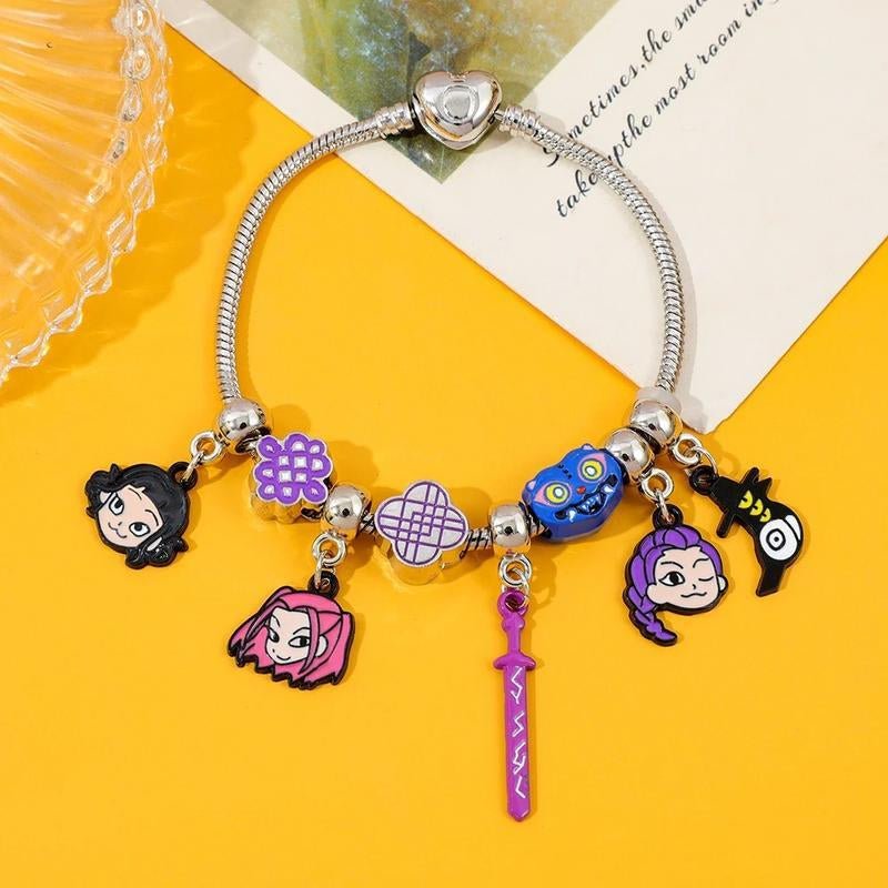 Kpop Demon Hunters Charm Bracelet - Cute Anime Jewelry Gift for Christmas - Raggs 2 Riches