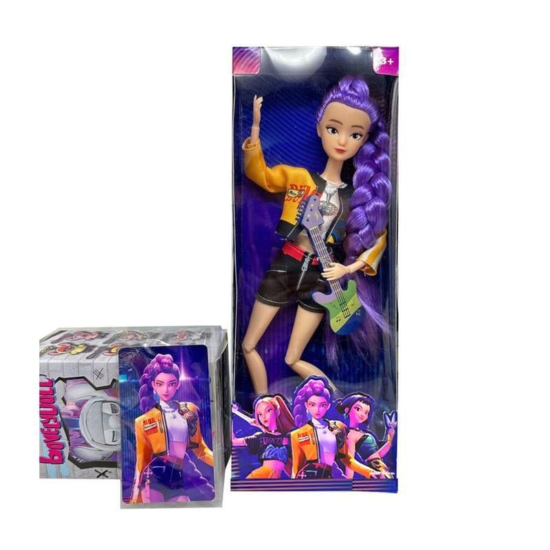 [Christmas Gift] K - Pop Demon Hunters Anime Action Figure Doll Set of 3 Rumi Mira Zoey 11.5 - 12 Inches Joint Movable Collectible Dolls for Fans Kids Desk Display Halloween - Raggs 2 Riches