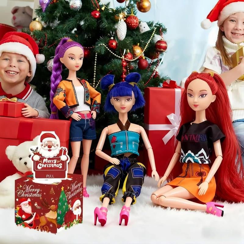 [Christmas Gift] K - Pop Demon Hunters Anime Action Figure Doll Set of 3 Rumi Mira Zoey 11.5 - 12 Inches Joint Movable Collectible Dolls for Fans Kids Desk Display Halloween - Raggs 2 Riches