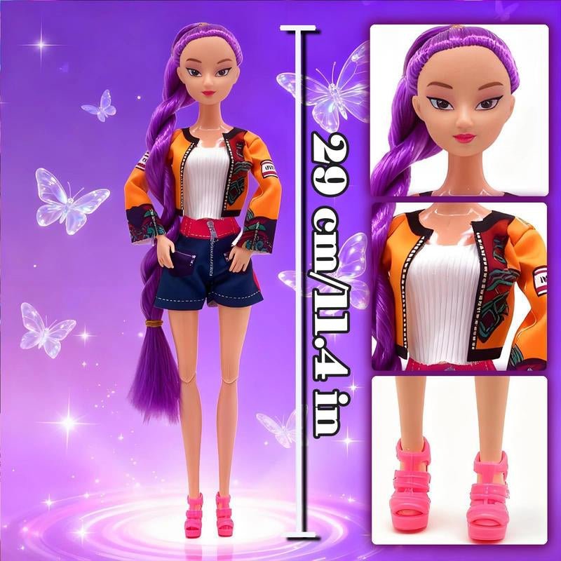 [Christmas Gift] K - Pop Demon Hunters Anime Action Figure Doll Set of 3 Rumi Mira Zoey 11.5 - 12 Inches Joint Movable Collectible Dolls for Fans Kids Desk Display Halloween - Raggs 2 Riches