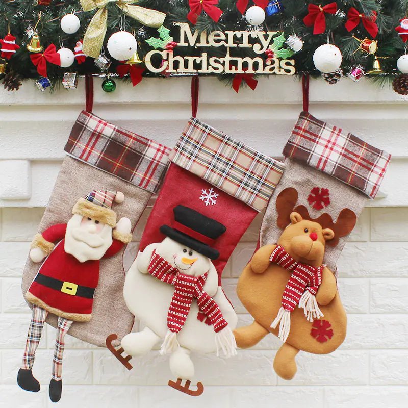 Christmas Stocking Gift Bag - Holiday Decorations - Raggs 2 Riches