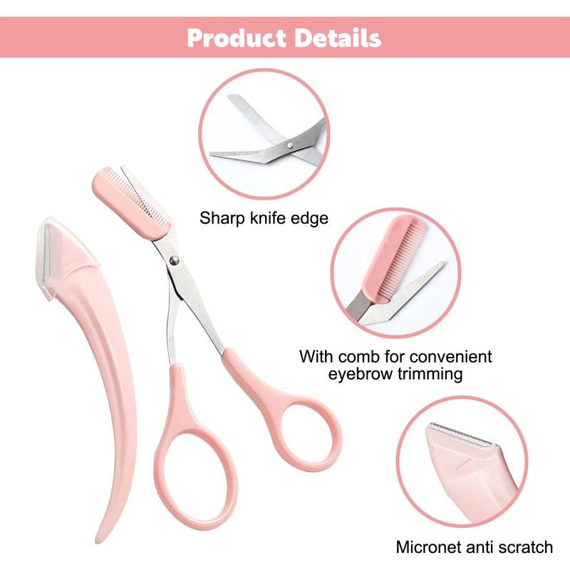 Women's Eyebrow Scissors & Trimmer Set - Portable Shaping Tool for Home & Travel - Raggs 2 Riches