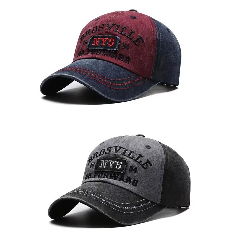 Four Seasons Men'S Baseball Cap Casual Wash Embroidered Cap Curved Brim Bowler Sun Hat Official Website - Raggs 2 Riches