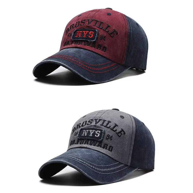 Four Seasons Men'S Baseball Cap Casual Wash Embroidered Cap Curved Brim Bowler Sun Hat Official Website - Raggs 2 Riches