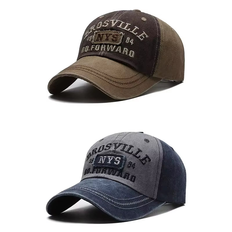 Four Seasons Men'S Baseball Cap Casual Wash Embroidered Cap Curved Brim Bowler Sun Hat Official Website - Raggs 2 Riches