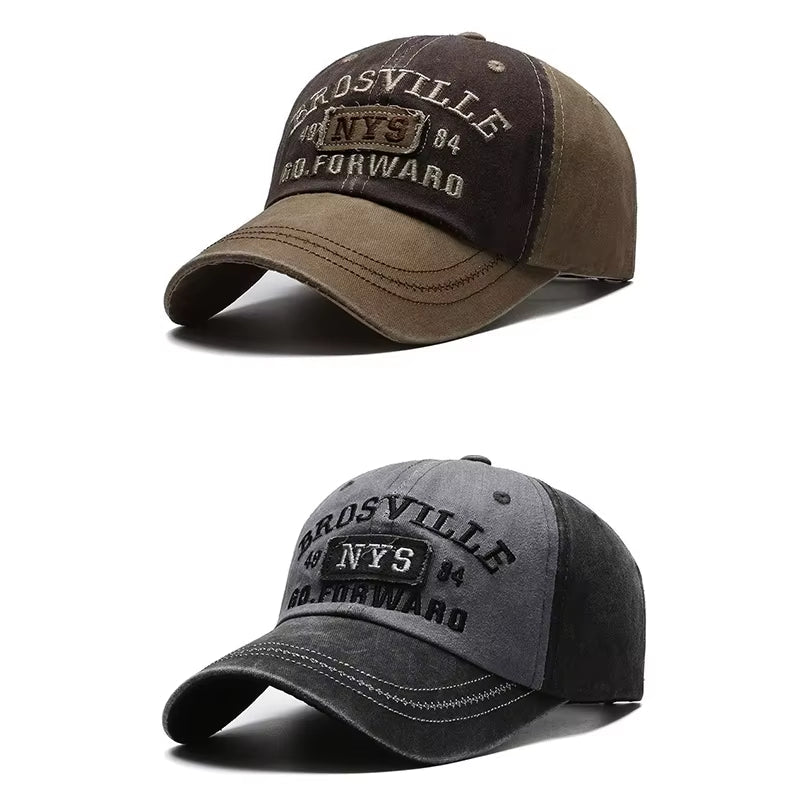 Four Seasons Men'S Baseball Cap Casual Wash Embroidered Cap Curved Brim Bowler Sun Hat Official Website - Raggs 2 Riches