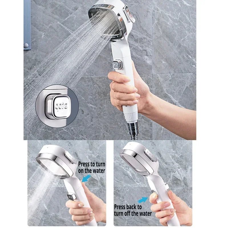 Adjustable 3-Mode High Pressure Shower Head - Raggs 2 Riches