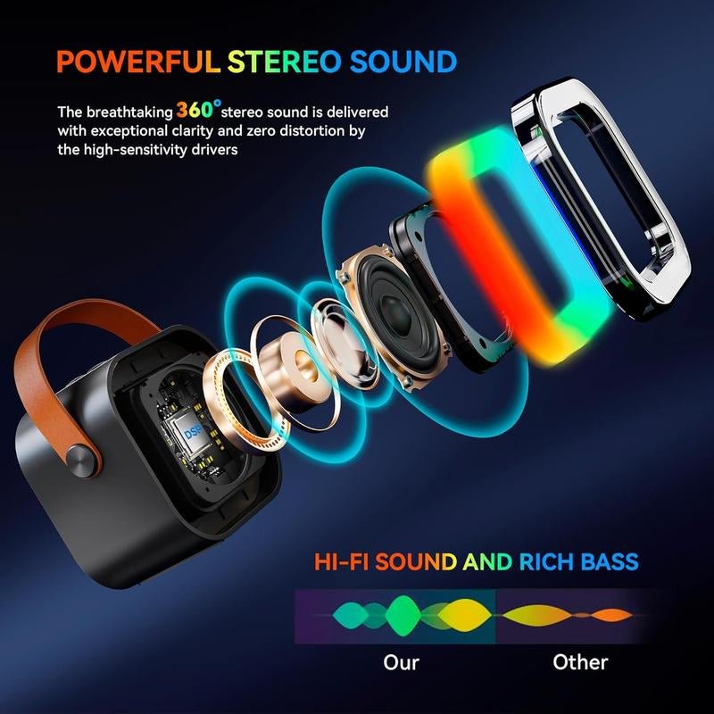 Portable Wireless Karaoke Speaker with Microphone & LED Lights - Raggs 2 Riches