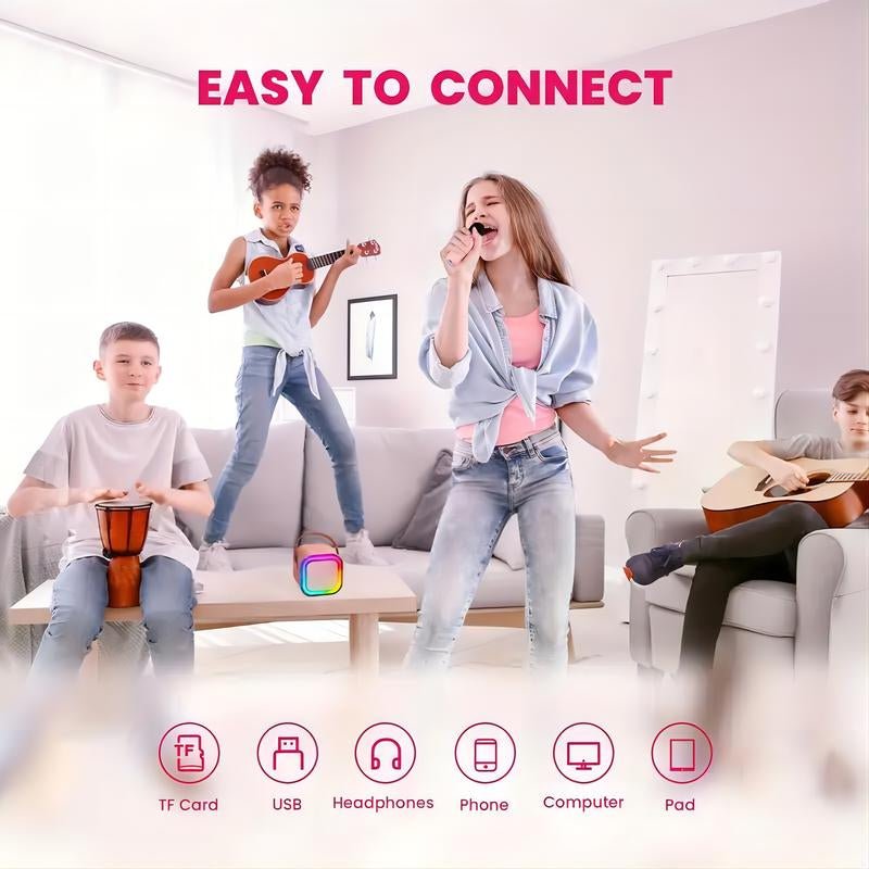 Portable Wireless Karaoke Speaker with Microphone & LED Lights - Raggs 2 Riches