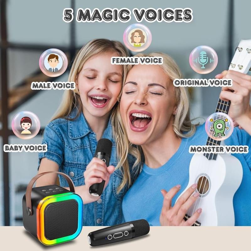Portable Wireless Karaoke Speaker with Microphone & LED Lights - Raggs 2 Riches