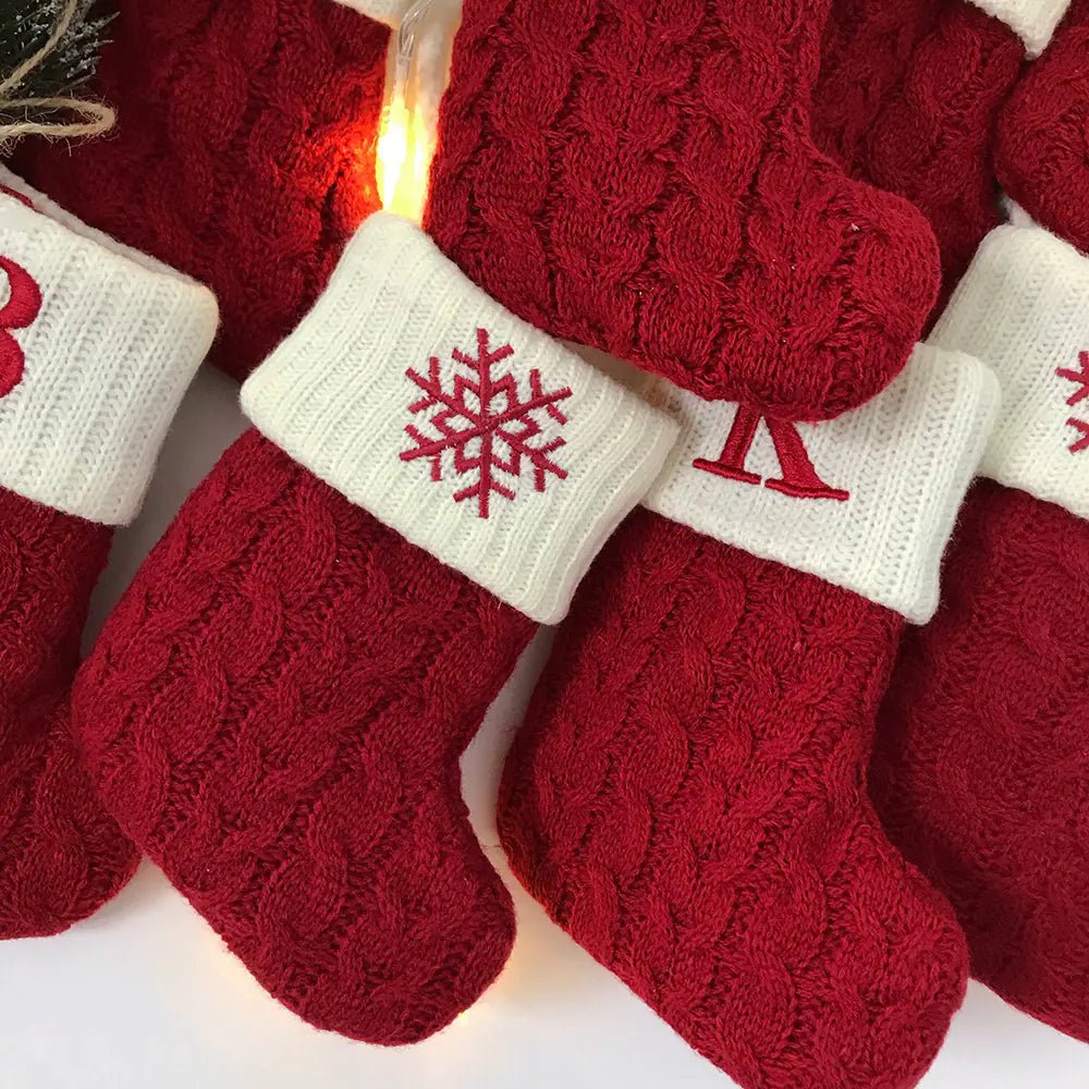 Knitted Christmas Letter Socks - Raggs 2 Riches