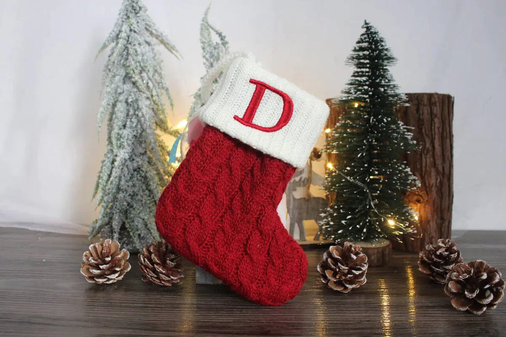 Knitted Christmas Letter Socks - Raggs 2 Riches
