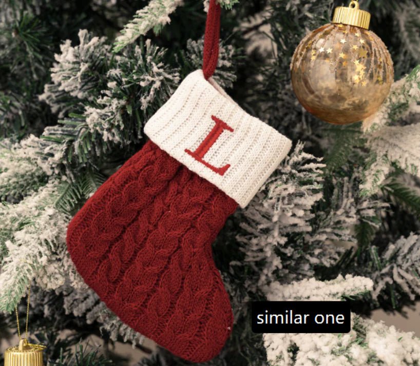 Knitted Christmas Letter Socks - Raggs 2 Riches