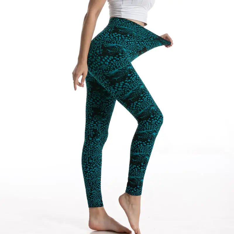 Leopard Print High Waist Gym Leggings - T'S Workout Accessories