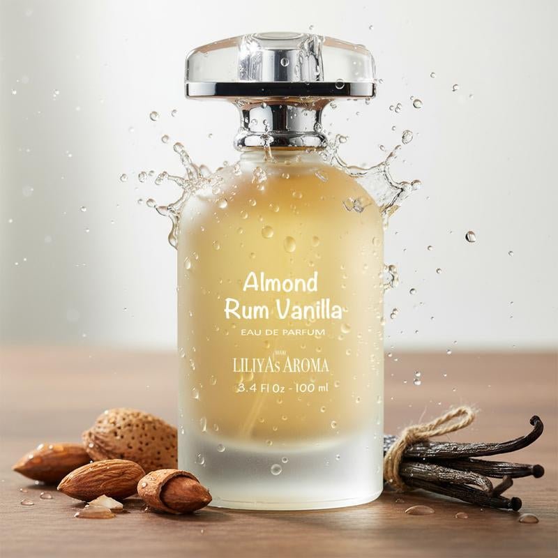 Liliya’S Aroma Almond, Rum & Vanilla Eau De Parfum – 3.4 Fl Oz | Warm Gourmand Fragrance for Men & Women | Bitter Almond, Orchid & Sandalwood Notes | Long - Lasting Vegan Perfume - Raggs 2 Riches