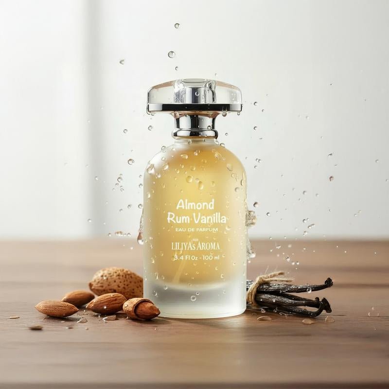 Liliya’S Aroma Almond, Rum & Vanilla Eau De Parfum – 3.4 Fl Oz | Warm Gourmand Fragrance for Men & Women | Bitter Almond, Orchid & Sandalwood Notes | Long - Lasting Vegan Perfume - Raggs 2 Riches