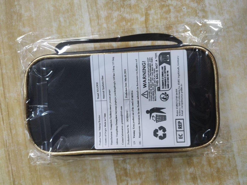 18-Piece Professional Makeup Brush Set with Case - Black Gold - Raggs 2 Riches