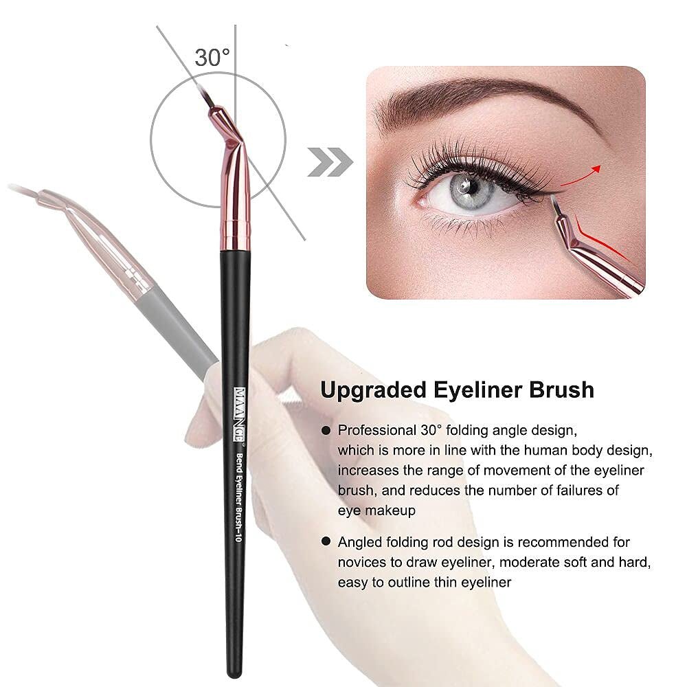 18-Piece Professional Makeup Brush Set with Case - Black Gold - Raggs 2 Riches