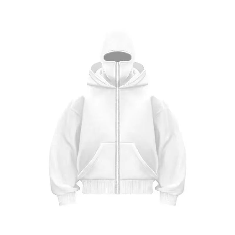 Y2K Gothic Harajuku Double Hooded Balaclava Sweatshirt - Raggs 2 Riches