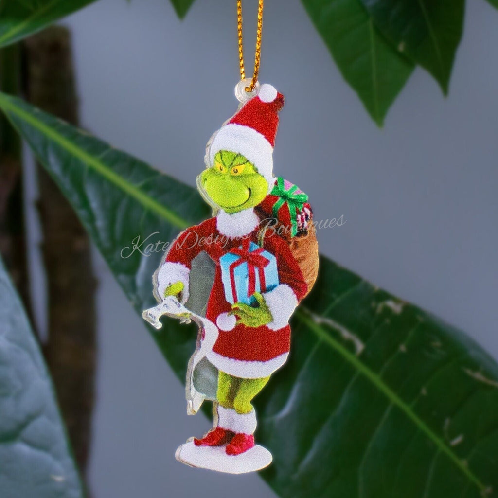 Merry Christmas Grinch Ornaments Xmas Tree Hanging Decoration Figure Pendant - Raggs 2 Riches
