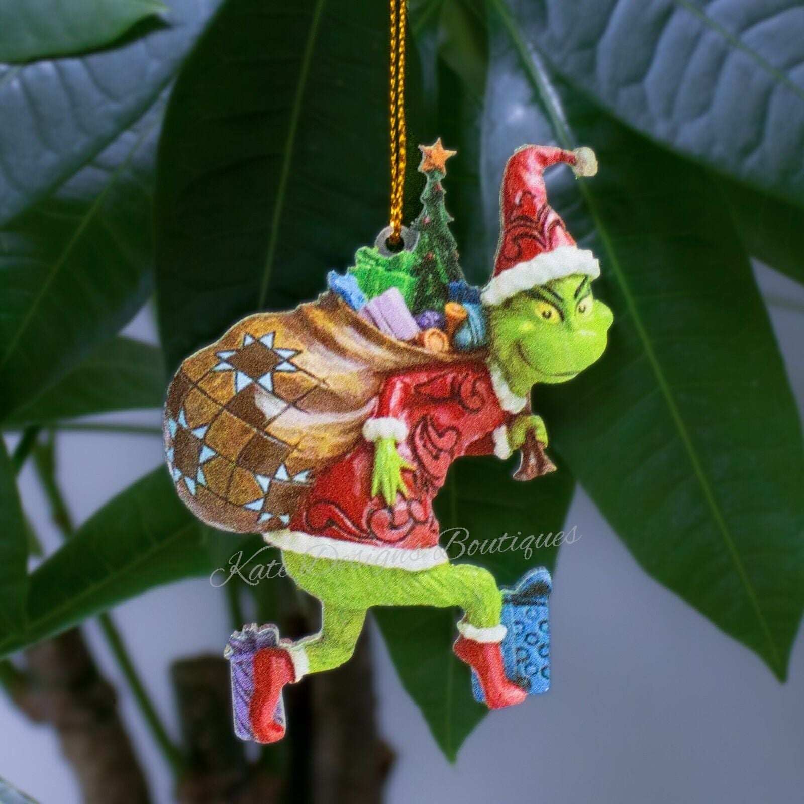 Merry Christmas Grinch Ornaments Xmas Tree Hanging Decoration Figure Pendant - Raggs 2 Riches