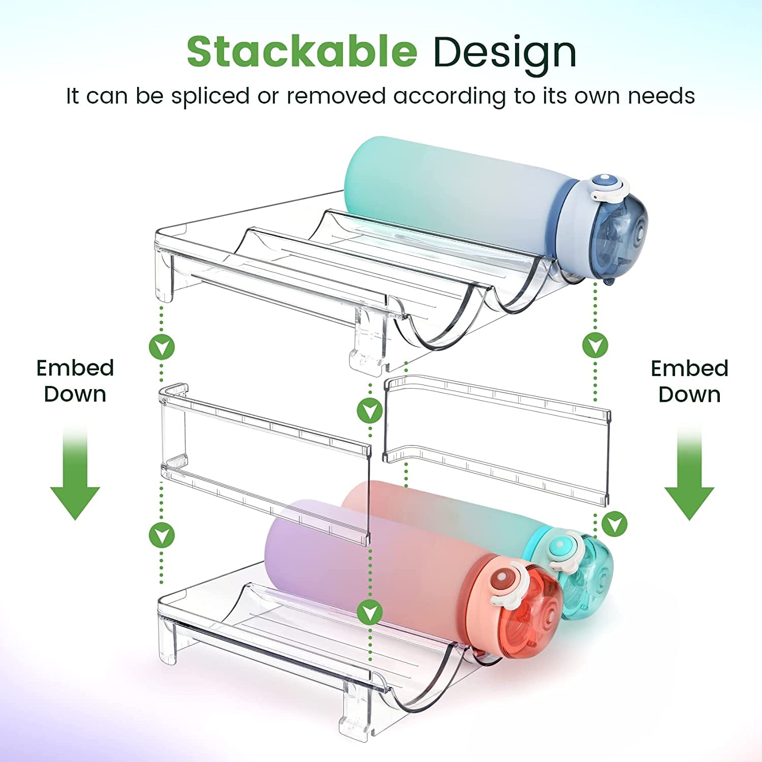 Stackable Water Bottle Organizer - 2 Pack - T'S Amazing Goods